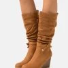Anna Field Bottes Compensées - Cognac