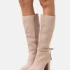 Leather - Bottes À Talons Hauts - Beige
