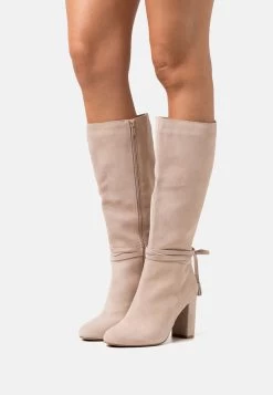 Leather - Bottes À Talons Hauts - Beige